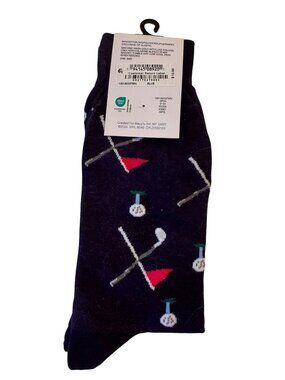 Club Room Crew Socks Golf Club Print One Size Fits Most $10 Navy